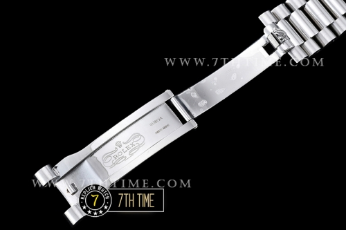 DayDate 228206 Diamonds Bezel SS/SS Silver White Dial Baugette Diamond Markers A3255 Mod