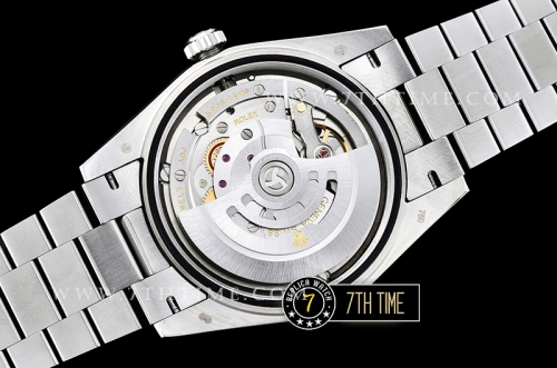 DayDate 228206 Diamonds Bezel SS/SS Silver White Dial Baugette Diamond Markers A3255 Mod
