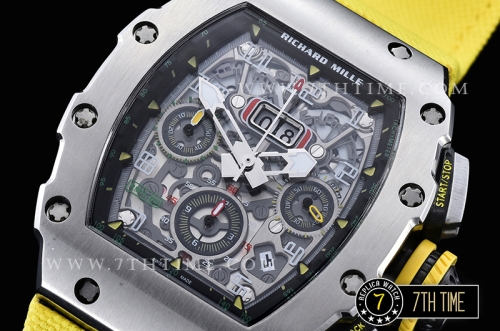 Richard Mille  RM011-03 New Gen Flyback SS/VRU (Yellow) Black A7750 Mod