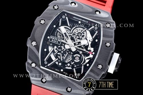 Richard Mille RM035-02 Rafael Nadal Black FC/VRU Miyota Mod Red Strap