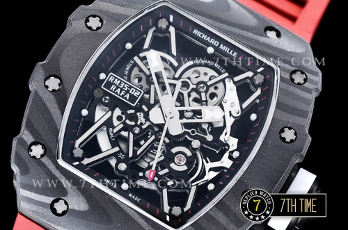Richard Mille RM035-02 Rafael Nadal Black FC/VRU Miyota Mod Red Strap