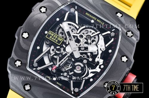 Richard Mille RM035-02 Rafael Nadal Black FC/VRU Miyota Mod Yellow Strap