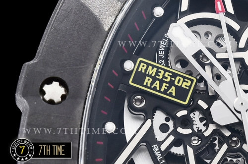 Richard Mille RM035-02 Rafael Nadal Black FC/VRU Blkac/Black Miyota Mod Orange Strap