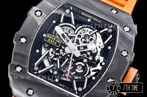 Richard Mille RM035-02 Rafael Nadal Black FC/VRU Blkac/Black Miyota Mod Orange Strap