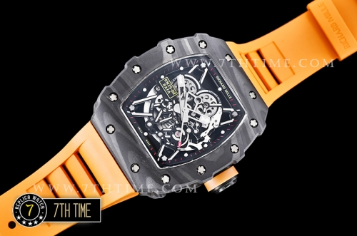 Richard Mille RM035-02 Rafael Nadal Black FC/VRU Blkac/Black Miyota Mod Orange Strap