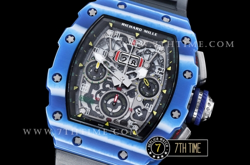 Richard Mille RM011-03 Auto Flyback Chronograph Blue FC/VRU Black A7750 Mod