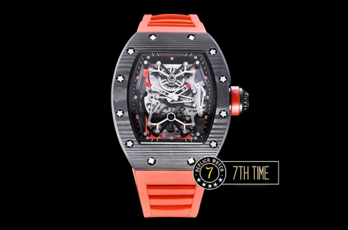 Richard Mille RM001 Tourbillon FC/VRU Black Custom Mod Black Inner Bezel Red Rubber Strap