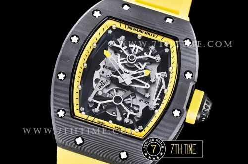 Richard Mille RM001 RM001 Tourbillon FC/VRU Yellow Inner Bezel Custom Mod Yellow Rubber Strap