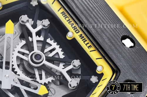 Richard Mille RM001 RM001 Tourbillon FC/VRU Yellow Inner Bezel Custom Mod Yellow Rubber Strap