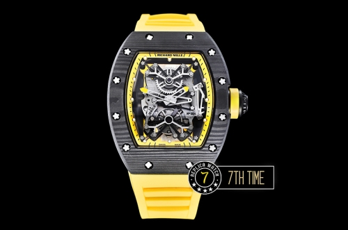 Richard Mille RM001 RM001 Tourbillon FC/VRU Yellow Inner Bezel Custom Mod Yellow Rubber Strap