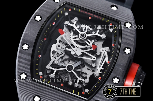 Richard Mille RM001 Tourbillon FC/VRU Black/Red Custom Movement Red Inner Bezel Red Needle