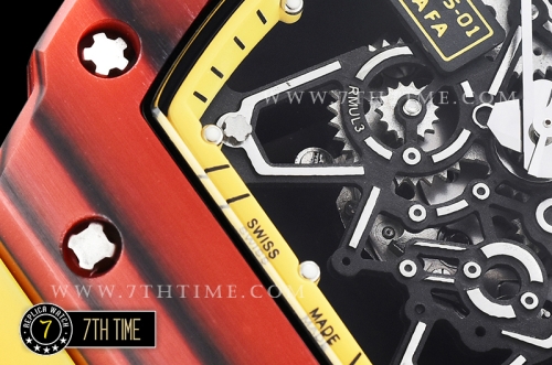 Richard Mille RM035-01 Rafael Nadal Red FC/VRU Blk/Yllw Miyota Mod Yellow Inner Bezel Rehaut