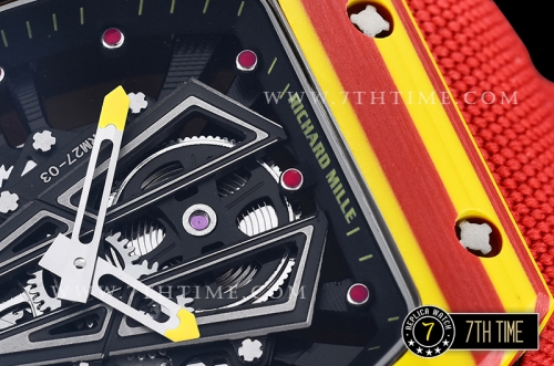 Richard Mille RM027-03 Rafael Nadal Red/Yellw FC/VRU Blk Miyota Mod