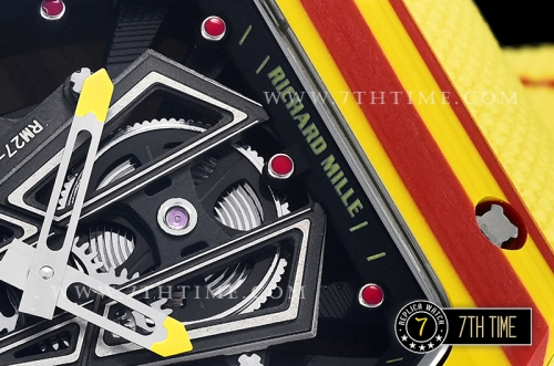 Richard Mille RM027-03 Rafael Nadal Red/Yellw FC/VRU Blk Miyota Mod Yellow Strap