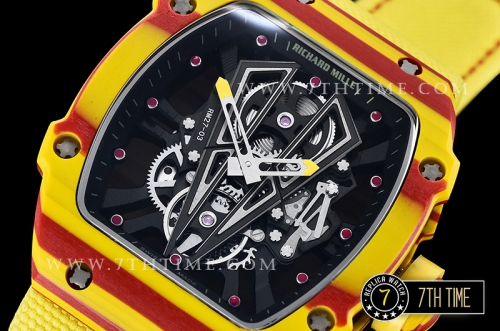 Richard Mille RM027-03 Rafael Nadal Red/Yellw FC/VRU Blk Miyota Mod Yellow Strap