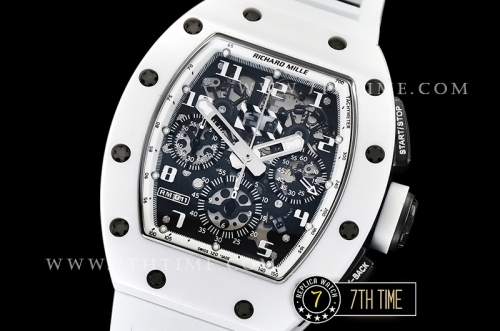Richard Mille RM011 Carbon/Ceramic CER/RU White/Num A7750 Mod