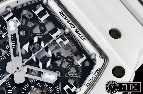 Richard Mille RM011 Carbon/Ceramic CER/RU White/Num A7750 Mod
