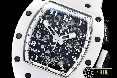 Richard Mille RM011 Carbon/Ceramic CER/RU White/Num A7750 Mod