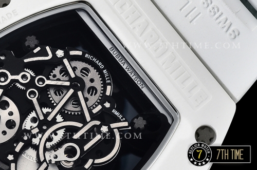 Richard Mille RM055 Bubba Watson CER/RU Skeleton White/Blue MY8215 Mod