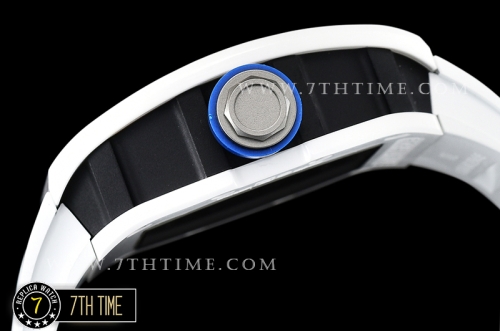 Richard Mille RM055 Bubba Watson CER/RU Skeleton White/Blue MY8215 Mod