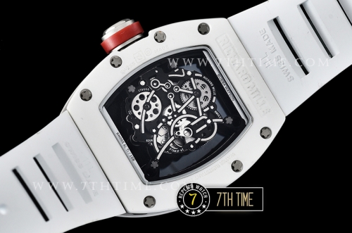 Richard Mille RM055 Bubba Watson CER/RU Skeleton White/Red MY8215 Mod