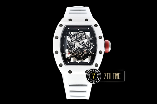 Richard Mille RM055 Bubba Watson CER/RU Skeleton White/Red MY8215 Mod