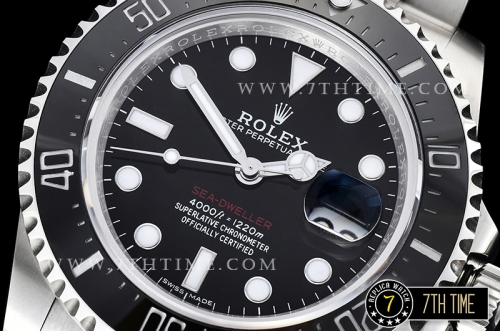 Seadweller 126600 43mm SS/SS Single Red Black Dial Gold Swiss2836
