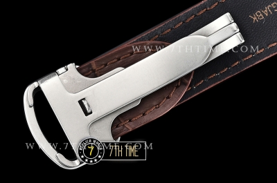 Cartier Santos White Dial with Black Roman Numeral Markers Rose Gold Plated Bezel Brown Croc Embossed Print Calf Leather Strap