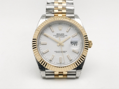 DJ2 41mm 126333 Jub Flt 904L YG/SS Wht/Stk EWE A3235