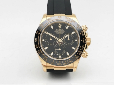 Daytona 116518 904L YG/RU Blk/Stk QF V3 SH4130