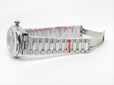 DayDate 36mm Wt 904L Flt SS/SS Grey/Dia QF VR3255