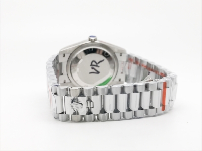 DayDate 36mm Wt 904L Flt SS/SS Grey/Dia QF VR3255