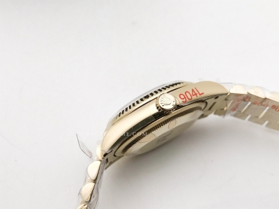 DayDate 36mm Wt 904L Flt YG/YG Grey/Rm QF VR3255