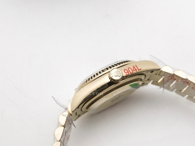 DayDate 36mm Wt 904L Flt YG/YG Gold/Rm QF VR3255