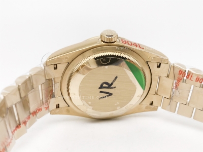 DayDate 36mm Wt 904L Flt YG/YG Silv/Stk QF VR3255