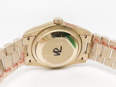 DayDate 36mm Wt 904L Flt YG/YG Gold/Stk QF VR3255