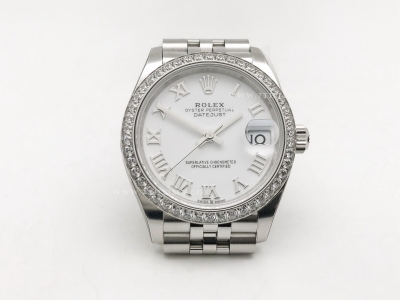 DateJust 278384RBR Midsize 31mm Jub Dia SS/SS Wht/Rm THB A2671
