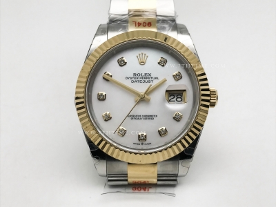 DJ2 41mm Oys Flt 904L YG/SS M-Wht/Dia GMF V2 VR3235