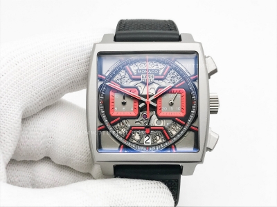 ag Monaco Chronograph Black TI/RU Blk/Red A8F VK63A