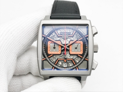 Tag Monaco Chronograph Black TI/RU Blk/Org A8F VK63A