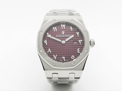 Royal Oak Ladies 67650ST 33mm SS/SS Red/Ara ZF Sw Qtz