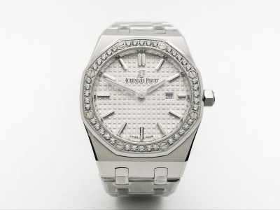 Royal Oak Ladies 67651ST Dia SS/SS Wht/Stk ZF Sw Qtz