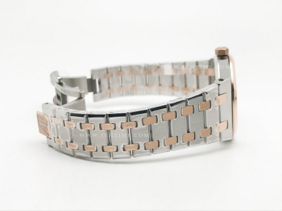 Royal Oak Ladies 67650SR RG/SS Wht/Stk ZF Sw Qtz