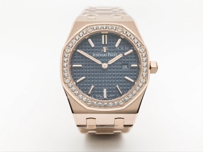 Royal Oak Ladies 67651OR Dia RG/RG Blue/Stk ZF Sw Qtz