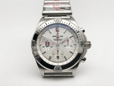 Chronomat B01 England SS/SS Wht/Stk BLS Asia 7750