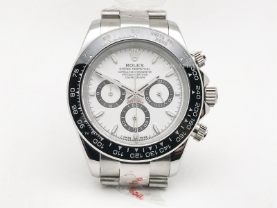 Daytona 126500 CER SS/S Wht/Stk GDF A3836