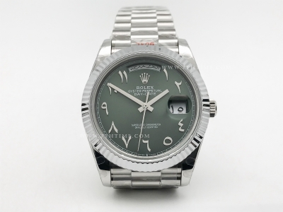 DayDate 40mm Flt Pres SS/SS Grn/Ara GMF A2836