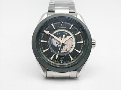 Aqua Terra GMT Worldtimer 43mm SS/SS Green VSF A8938