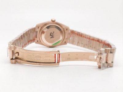 DayDate 36mm 128235 Wt 904L Flt RG/RG Brn/Dia QF VR3255