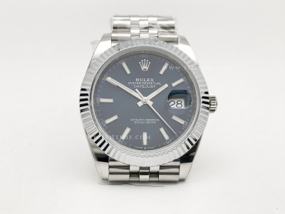 DJ2 126334 41mm Jub Flt 904L SS/SS Blue/Stk JQF VR3235